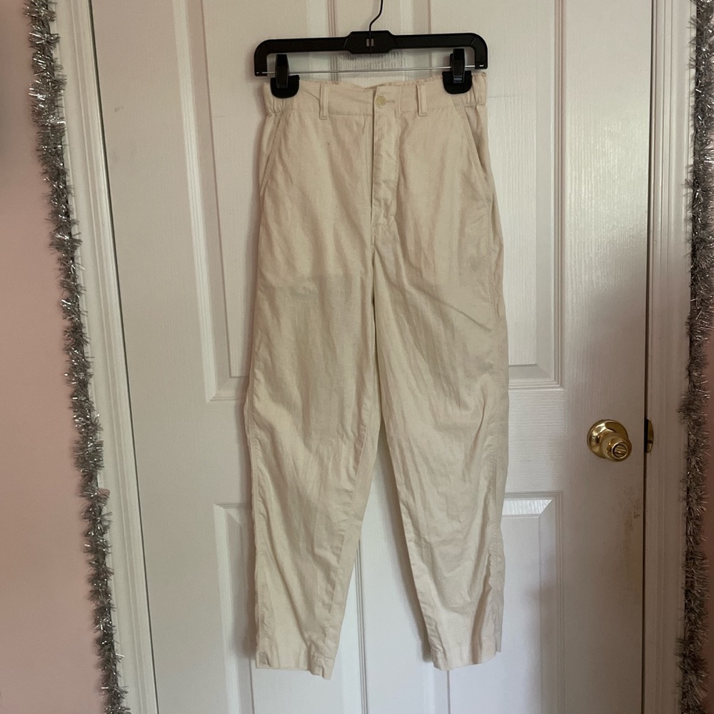 UNIQLO Cream Linen Trousers Size XS